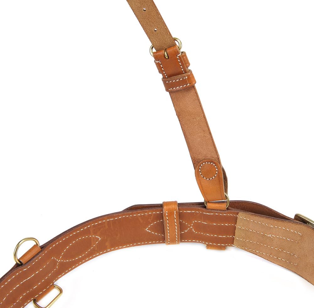 FJUN Belt with Shoulder Strap, Brown Leather, Fits 46" - 50"