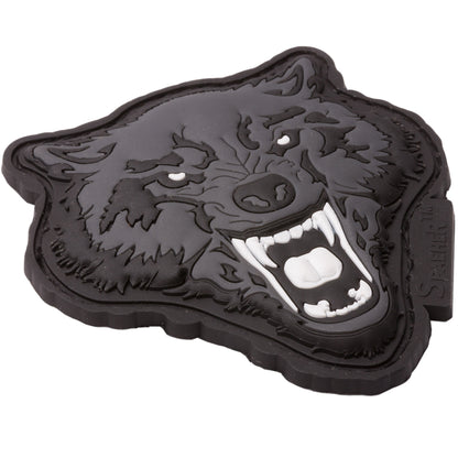 JTG 3D Patch Angry Wolf Head white-gray