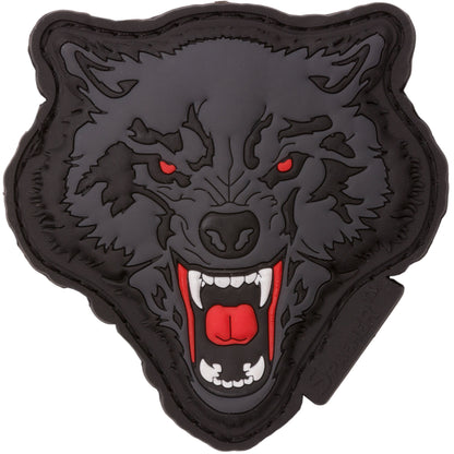 JTG 3D Patch Angry Wolf Head white-gray