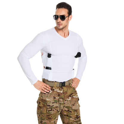 Tactical crew neck T-shirt with built-in holster