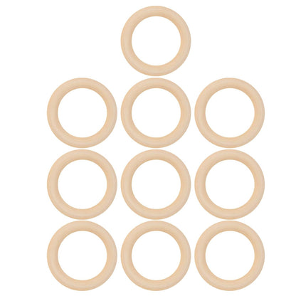 FJUN Natural Wood Ring Unpainted Smooth Teething Ring