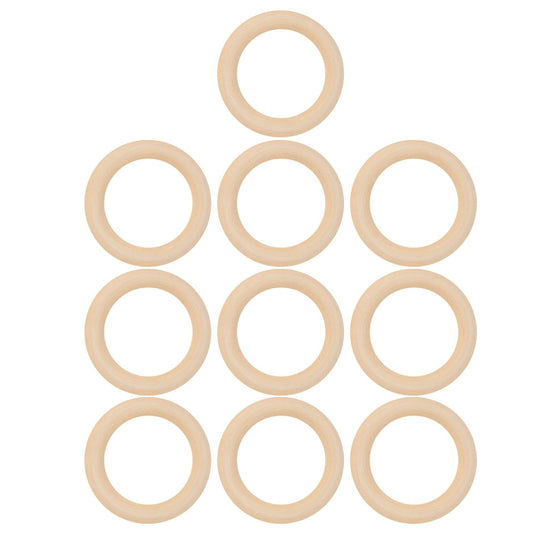 FJUN Natural Wood Ring Unpainted Smooth Teething Ring