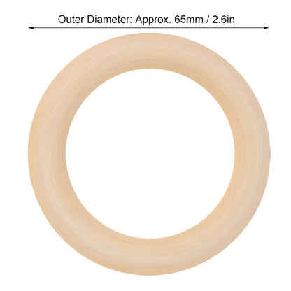 FJUN Natural Wood Ring Unpainted Smooth Teething Ring