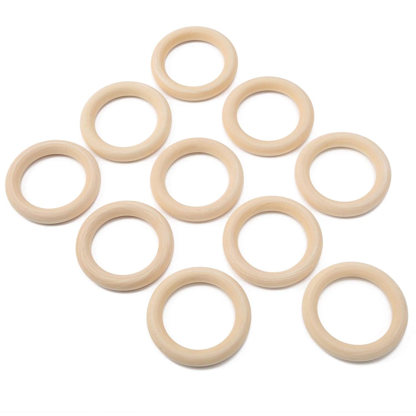 FJUN Natural Wood Ring Unpainted Smooth Teething Ring