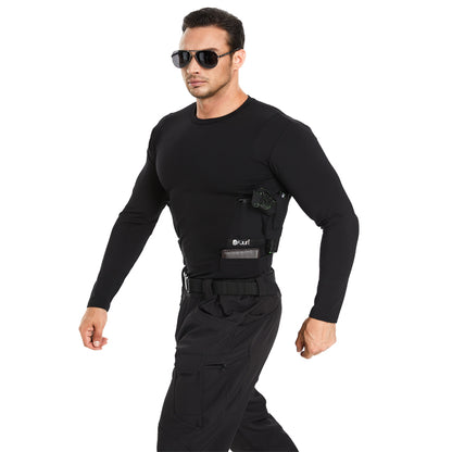 “Tactical Crew Neck Tee with Integrated Holster”