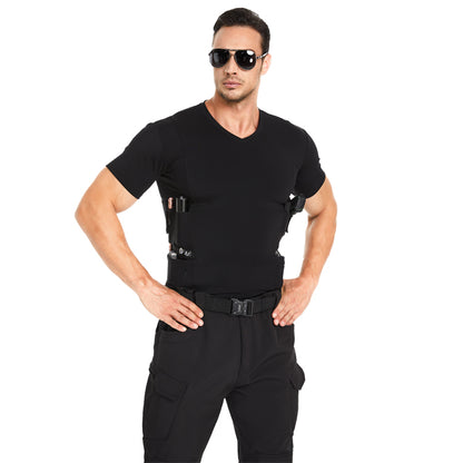 “Tactical Crew Neck Tee with Integrated Holster”