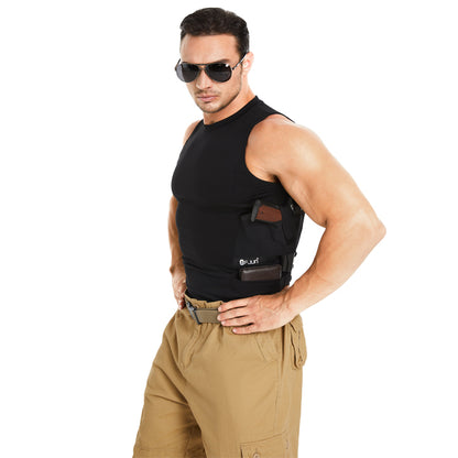 “Round-Neck Tactical Vest with Integrated Holster”