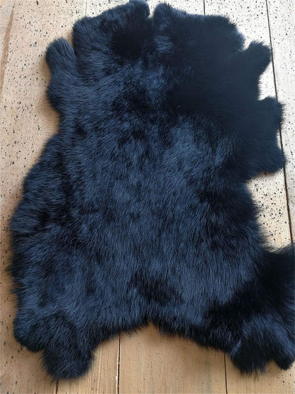 FJUN Natural Tanned Rabbit Fur Leather