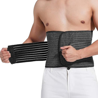 FJUN Men's Abdominal Brace - Support and Core Stability, Adjustable Compression Wrap