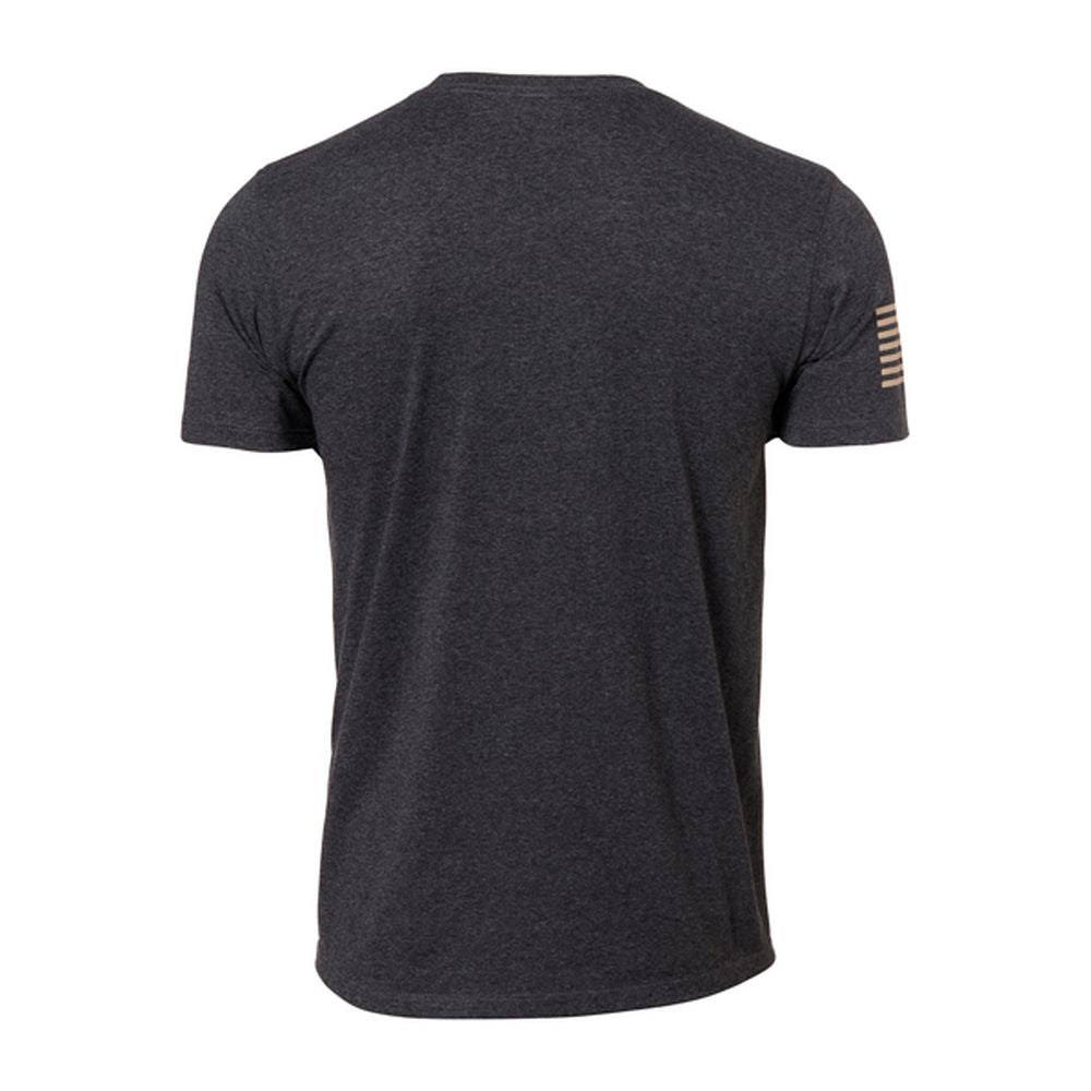 T-Shirt USMC Camo Text Heather Black