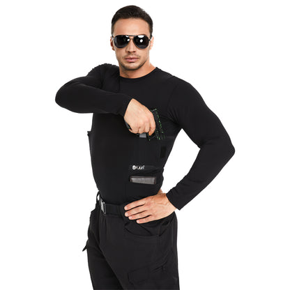 “Tactical Crew Neck Tee with Integrated Holster”