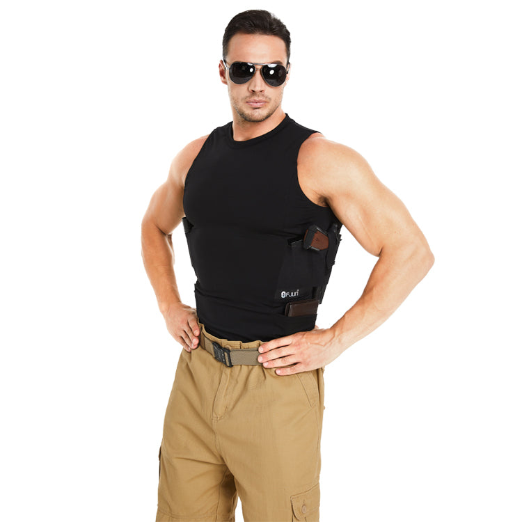 “Round-Neck Tactical Vest with Integrated Holster”