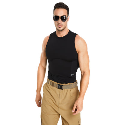 “Round-Neck Tactical Vest with Integrated Holster”