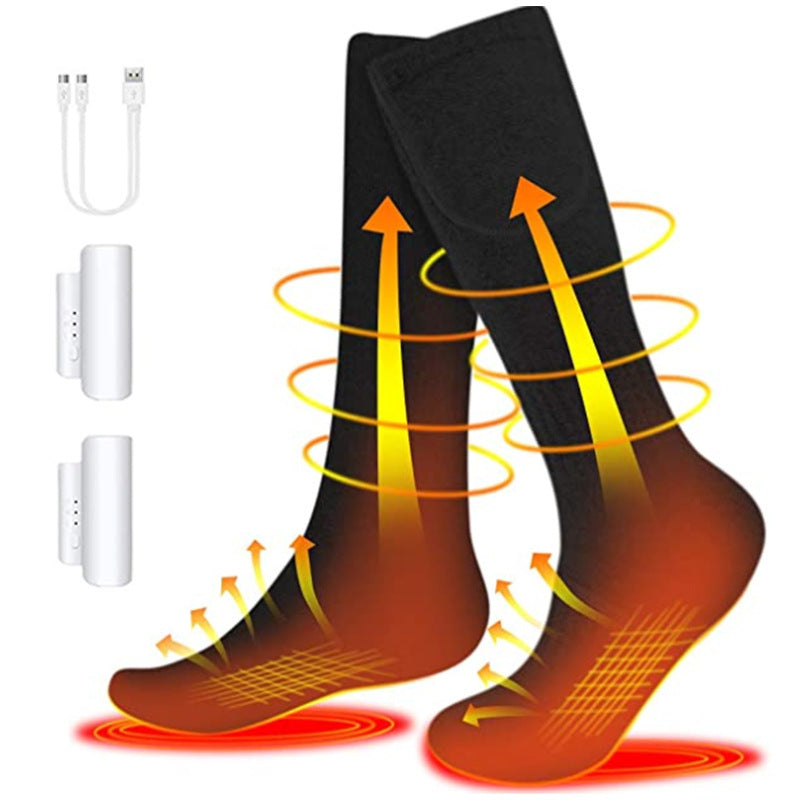 Winter Warm Heated Socks USB Charging Long Socks to Keep Cold