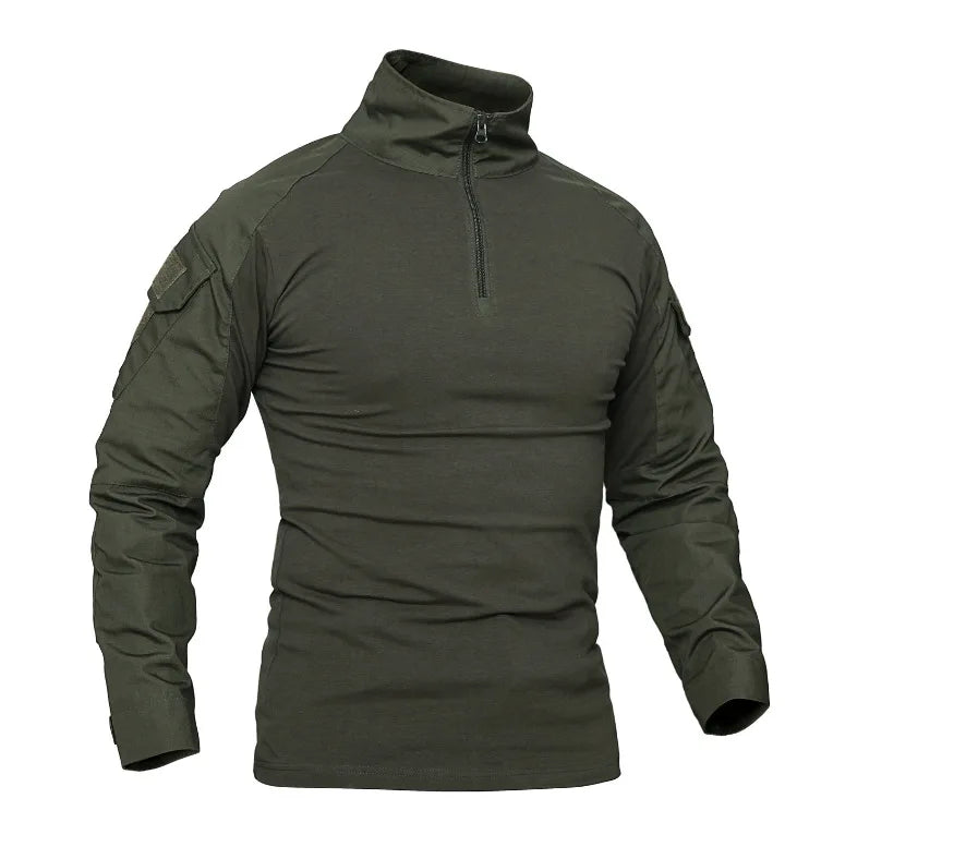 Outdoor Tactical Hiking T-Shirts Men Combat Military CP Camouflage Long Sleeve Hunting Climbing Shirt Cotton Sport Clothes