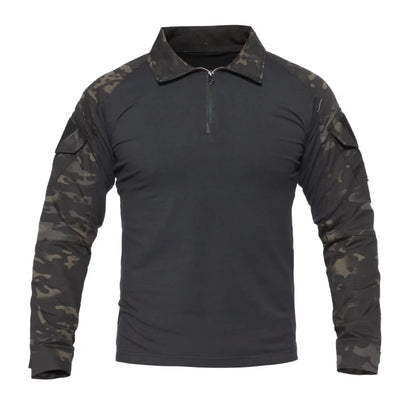 Outdoor Tactical Hiking T-Shirts Men Combat Military CP Camouflage Long Sleeve Hunting Climbing Shirt Cotton Sport Clothes