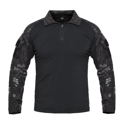 Outdoor Tactical Hiking T-Shirts Men Combat Military CP Camouflage Long Sleeve Hunting Climbing Shirt Cotton Sport Clothes