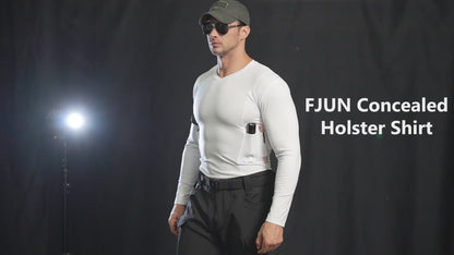 Men‘s Long Sleeve Concealed Carry V-Neck Tee