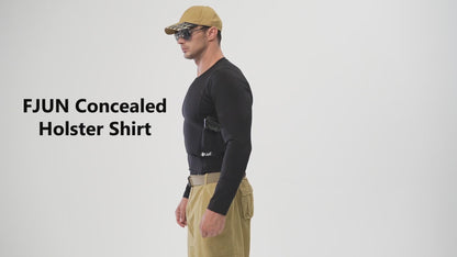 Men‘s V-Neck Holster Long Sleeve Shirt with Pockets